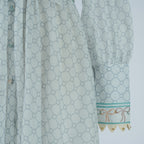 Women's Spring Autumn Printed Fitted V Neck And Printed Dress