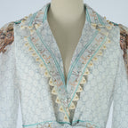 Women's Spring Autumn Printed Fitted V Neck And Printed Dress