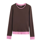 Women's Autumn Long Loose Fitting Long Sleeves Casual Niche T Shirt Top