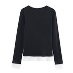 Women's Autumn Long Loose Fitting Long Sleeves Casual Niche T Shirt Top