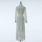 Women's Belted Collared Maxi Dress