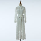 Women's Belted Collared Maxi Dress