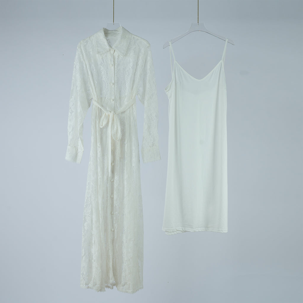 Women's Belted Collared Maxi Dress