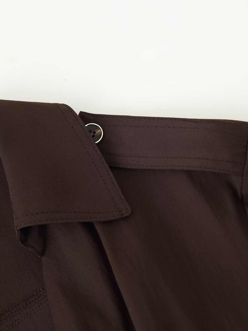 Collared Belted Button Long-Sleeve A-Line Maxi Dress