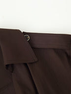 Collared Belted Button Long-Sleeve A-Line Maxi Dress