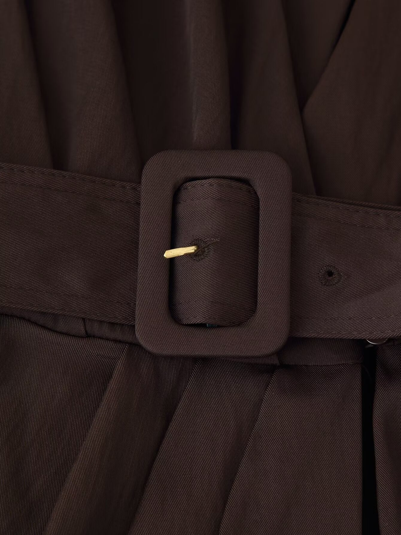 Collared Belted Button Long-Sleeve A-Line Maxi Dress