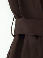 Collared Belted Button Long-Sleeve A-Line Maxi Dress