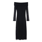 Women's Off-Shoulder Lace Long-Sleeve Dress