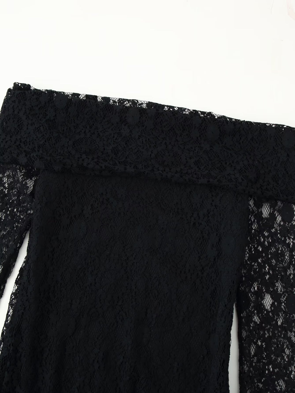 Women's Off-Shoulder Lace Long-Sleeve Dress