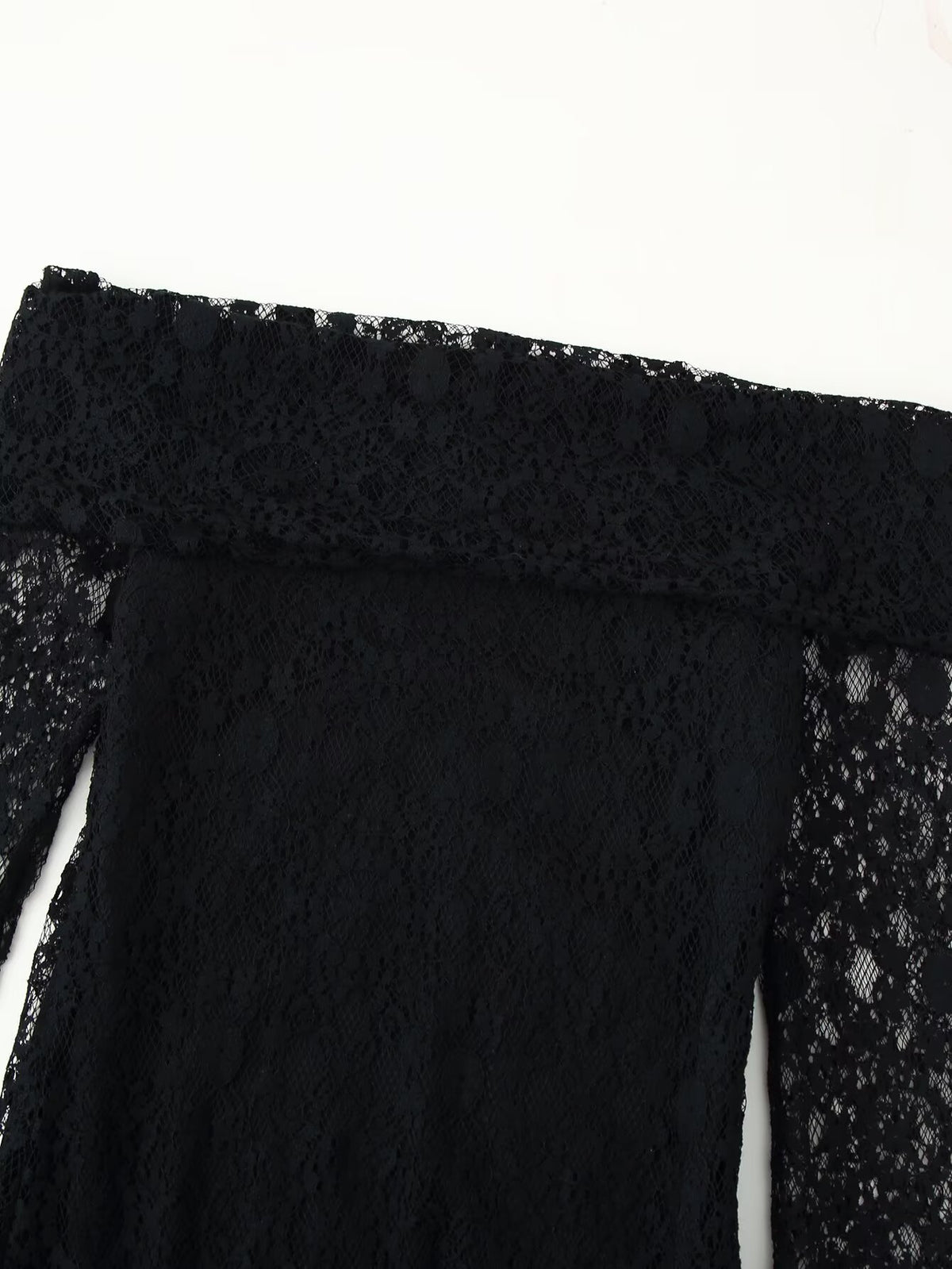 Women's Off-Shoulder Lace Long-Sleeve Dress