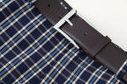 Women's Mid Waist with Belt Plaid Midi Skirt