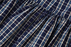 Women's Mid Waist with Belt Plaid Midi Skirt