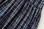 Women's Mid Waist with Belt Plaid Midi Skirt