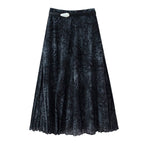 Women's Fall with Belt Printing Midi Skirt
