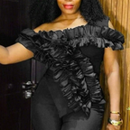 Women's Asymmetric Ruffle One-Shoulder Top