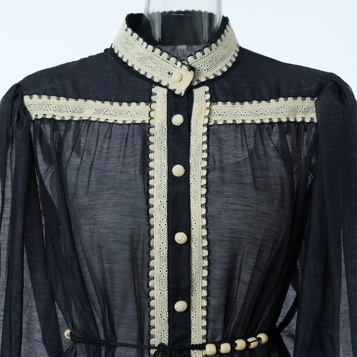 Autumn Long-Sleeve Lace Patchwork Striped Dress