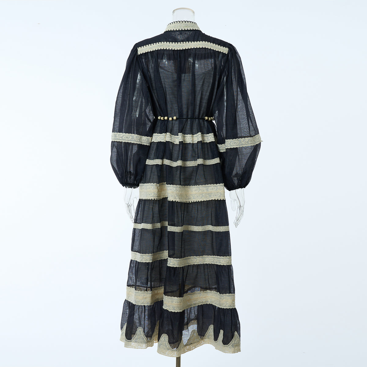 Autumn Long-Sleeve Lace Patchwork Striped Dress