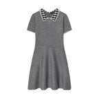 Women's Plaid Collared Mini Dress