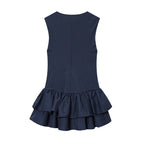 Sweet Romantic Plaid Laminated Decoration Short Dress