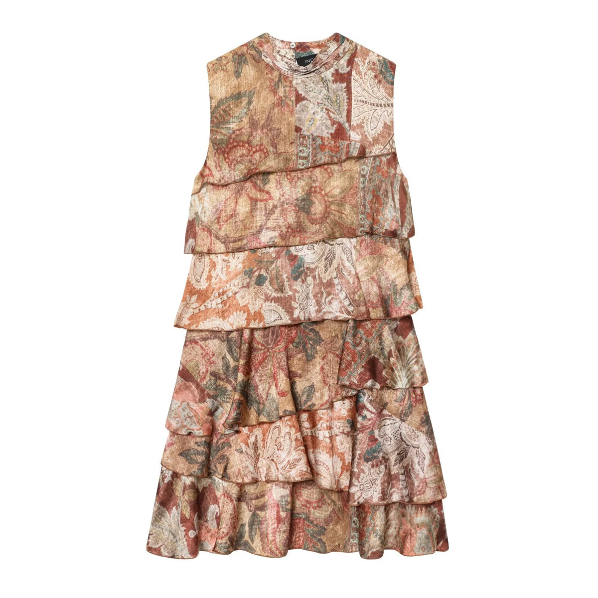Fall Printing Laminated Decoration Mini Dress