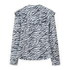 Women's Zebra Pattern Twill Blazer and Skirt Two-Piece Set