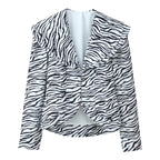 Women's Zebra Pattern Twill Blazer and Skirt Two-Piece Set