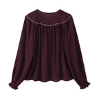 Women's Long Sleeve Casual Beaded Embroidered Shirt
