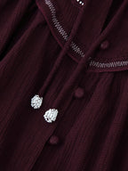 Women's Long Sleeve Casual Beaded Embroidered Shirt