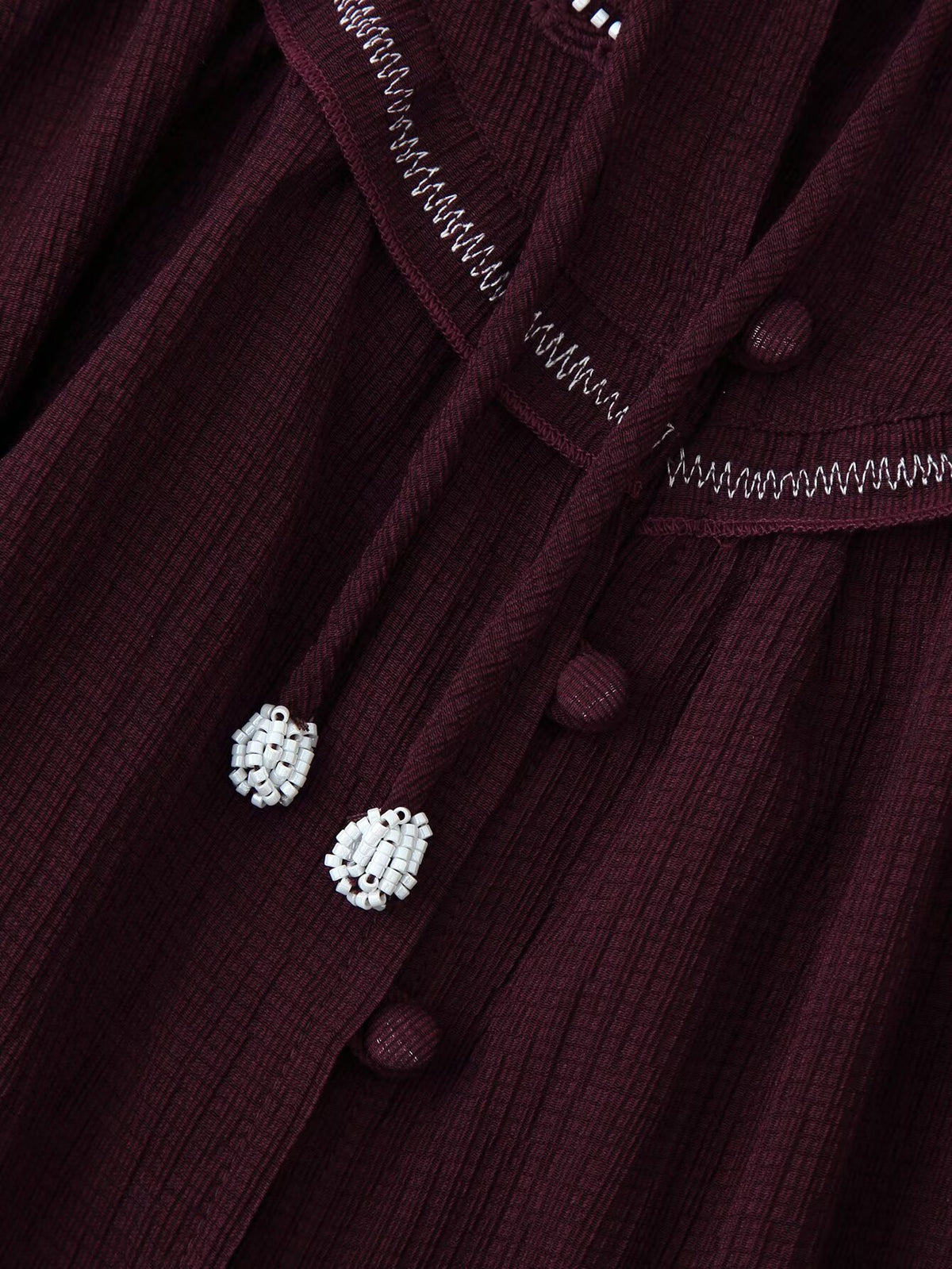 Women's Long Sleeve Casual Beaded Embroidered Shirt