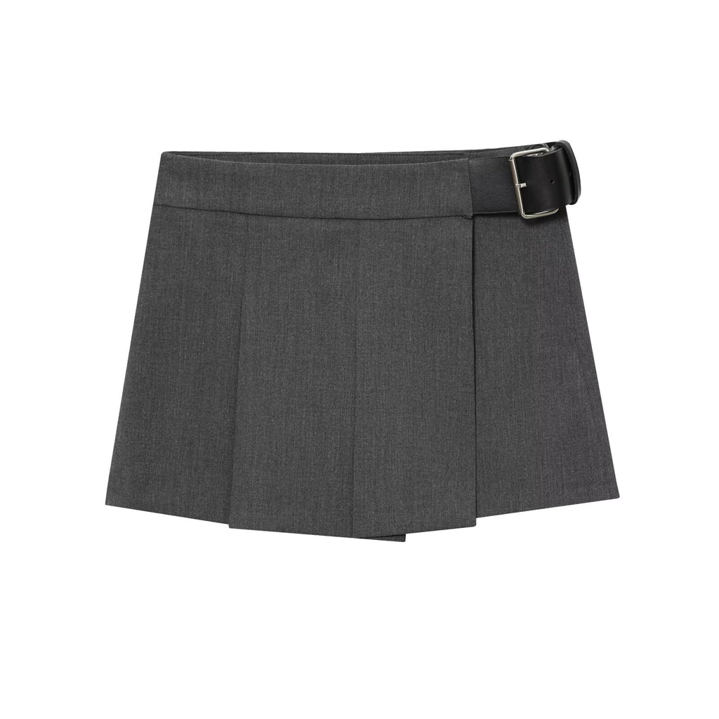 Top Product Wide Pleated Belt Culottes Skirt