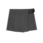 Top Product Wide Pleated Belt Culottes Skirt