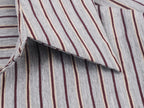 Women's Collared Long Sleeve Double Breasted Striped Bow Shirt Top
