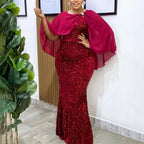 Women's Sequin Cocktail Evening Maxi Dress
