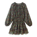 Women's Autumn Metal Color Line Dress