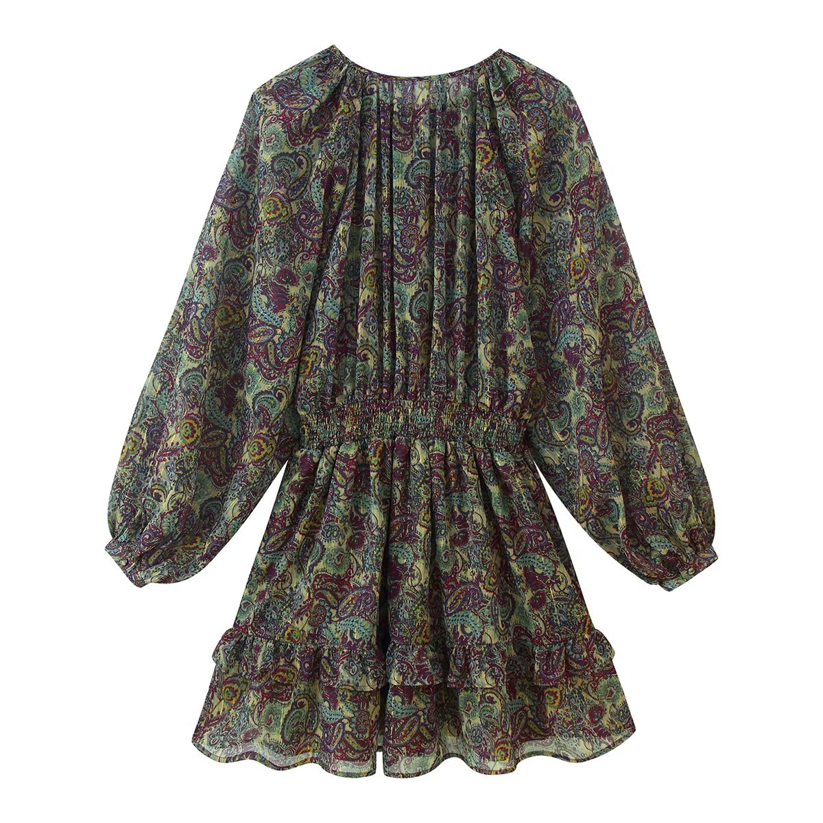 Women's Autumn Metal Color Line Dress