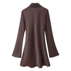 Women's Autumn Women Coat Silk Satin Texture Scarf Dress