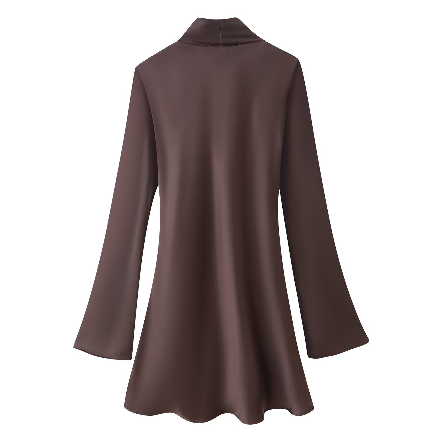 Women's Autumn Women Coat Silk Satin Texture Scarf Dress
