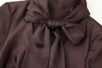 Women's Autumn Women Coat Silk Satin Texture Scarf Dress