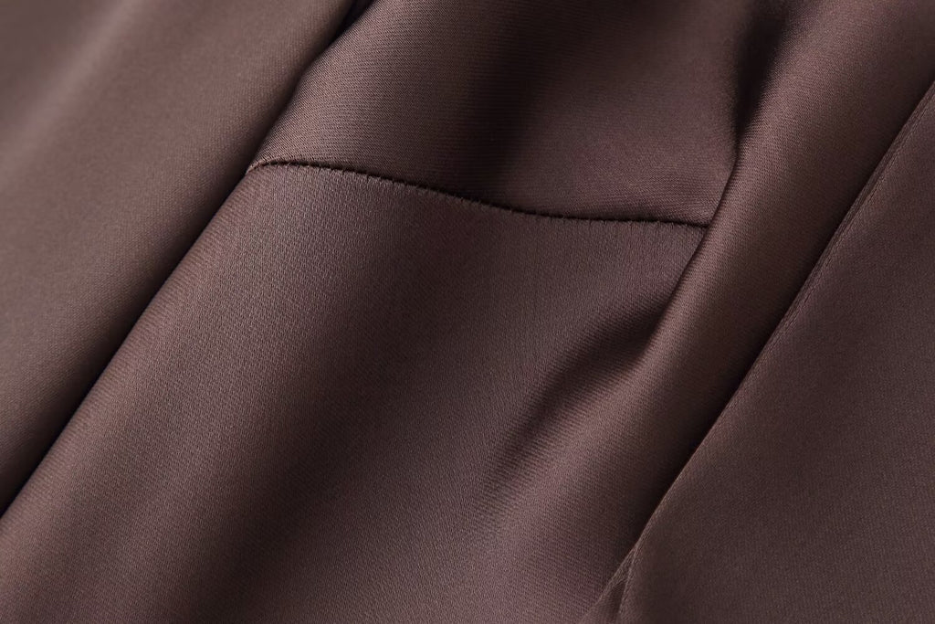 Women's Autumn Women Coat Silk Satin Texture Scarf Dress