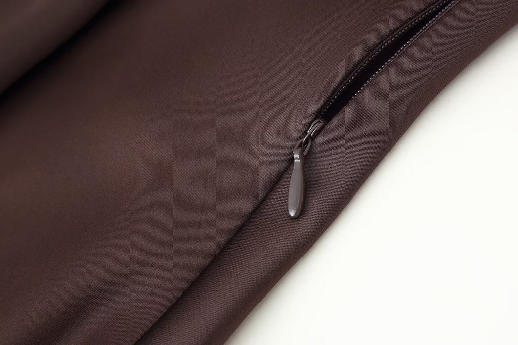 Women's Autumn Women Coat Silk Satin Texture Scarf Dress