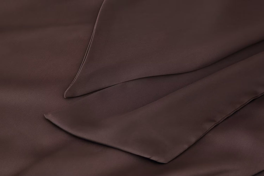 Women's Autumn Women Coat Silk Satin Texture Scarf Dress