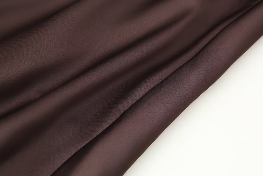 Women's Autumn Women Coat Silk Satin Texture Scarf Dress