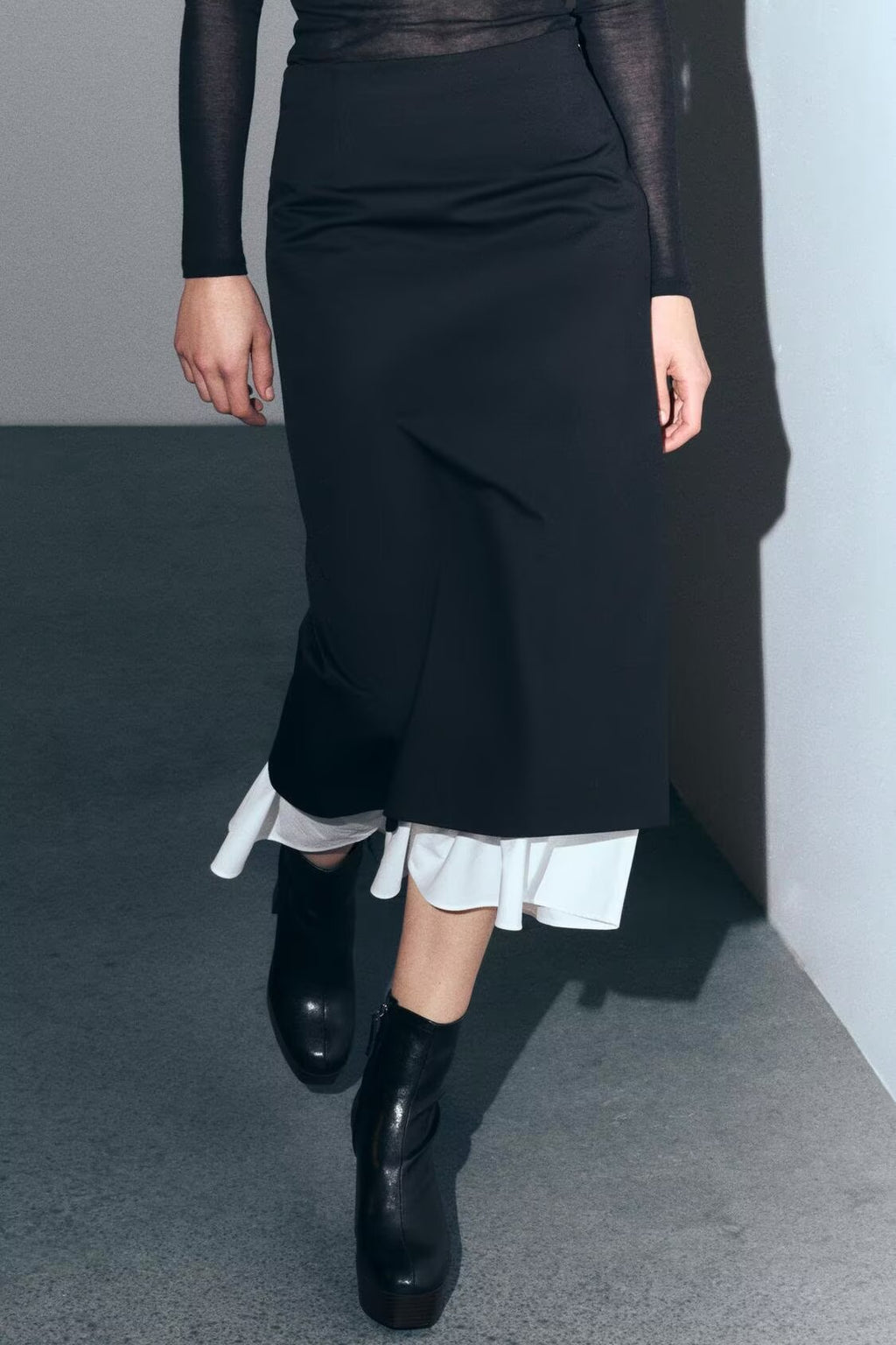 Wild Black White Patchwork Skirt