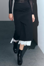 Wild Black White Patchwork Skirt
