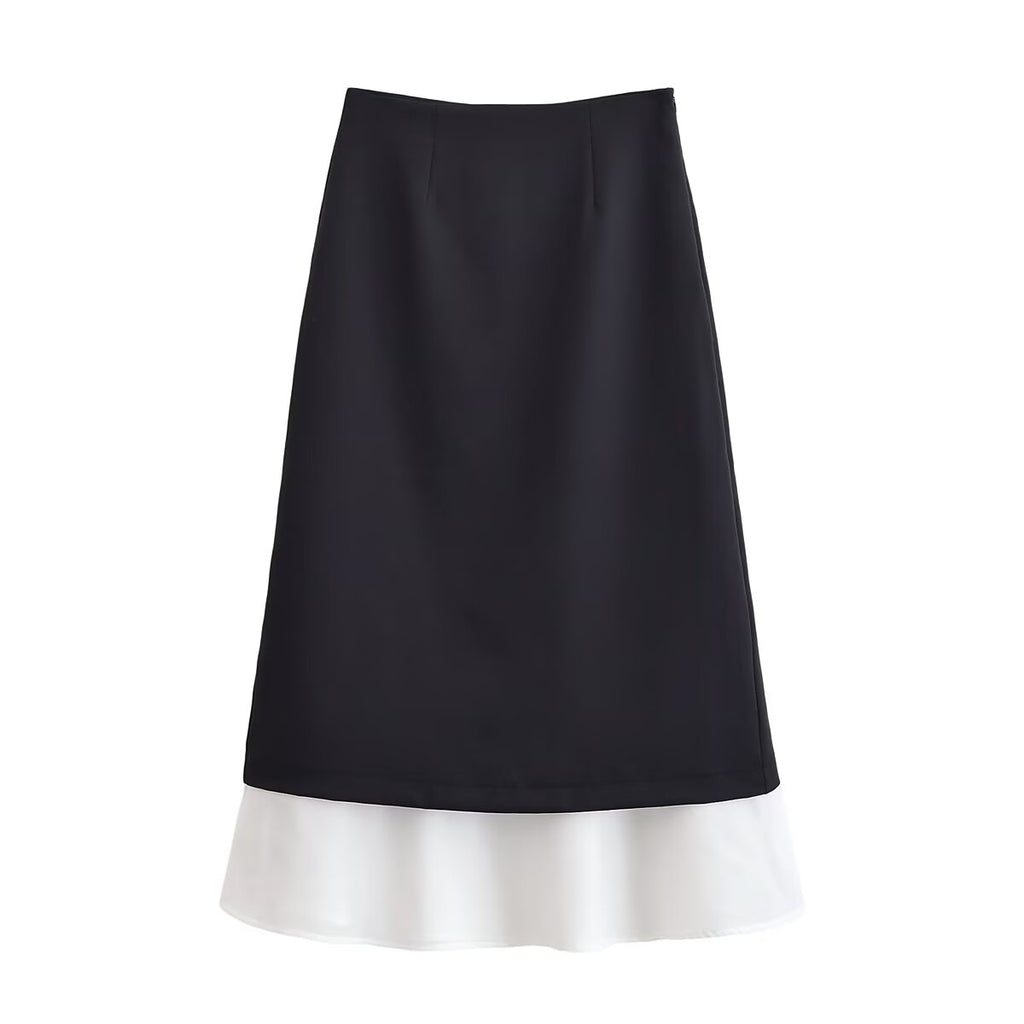 Wild Black White Patchwork Skirt
