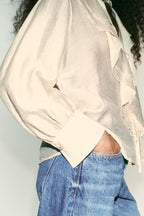 Women's Womenclothing Laminated Decoration Bow Shirt