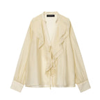 Women's Womenclothing Laminated Decoration Bow Shirt