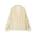 Women's Womenclothing Laminated Decoration Bow Shirt