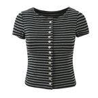 Women's Slim Fit Short Sleeved Knitted Top