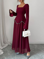 Evening Elegant Long-Sleeve Long Dress